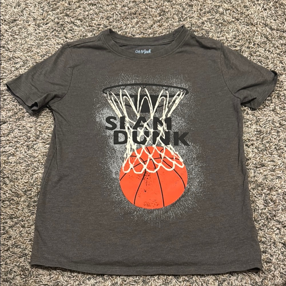 Boys Gray Slam Dunk T-Shirt Medium